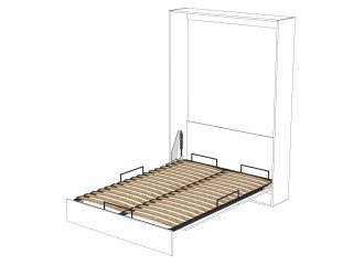 Armoire lit escamotable DYNAMO blanc mat Ouverture assistée et pied automatique, couchage 140*200 cm OUTLET